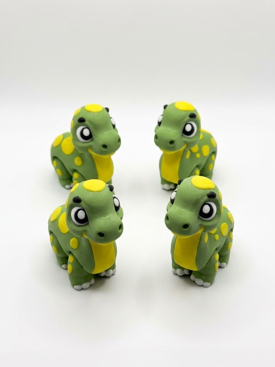 Flexi Brachiosaurus fidget toy by DJM 3D SHOP, showing the flexible, detailed dinosaur figure in vibrant colors.