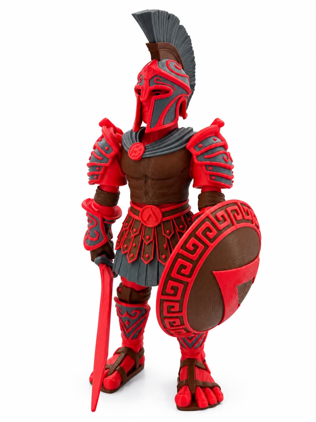 Flexi Spartan Warrior action figure by DJM 3D SHOP featuring detailed armor and poseable limbs, displayed on a plain background.