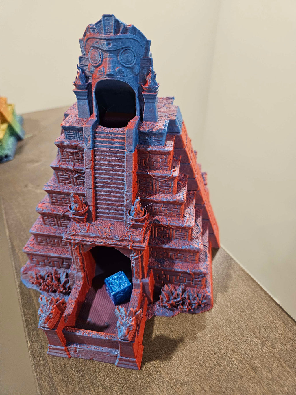ancient dice tower blue red matte image 0