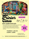 Intro to 3D Printing for Kids recreation Class (06/04/2026)