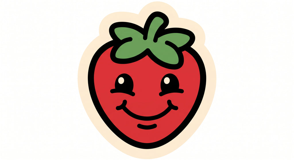 Fresh, ripe strawberry from DJM 3D SHOP featuring bright red color and green leafy top, ideal for a healthy snack or dessert.