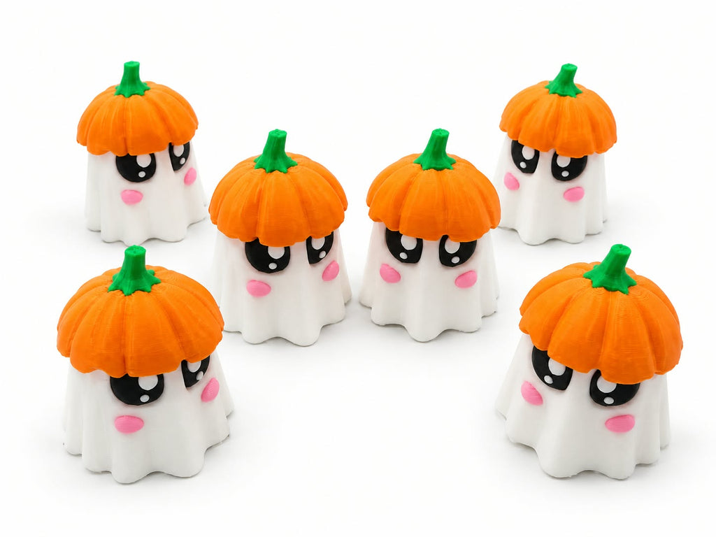 Flexi Ghost figure by DJM 3D SHOP, showcasing a detailed 3D-printed ghost design with flexible features and vibrant colors.