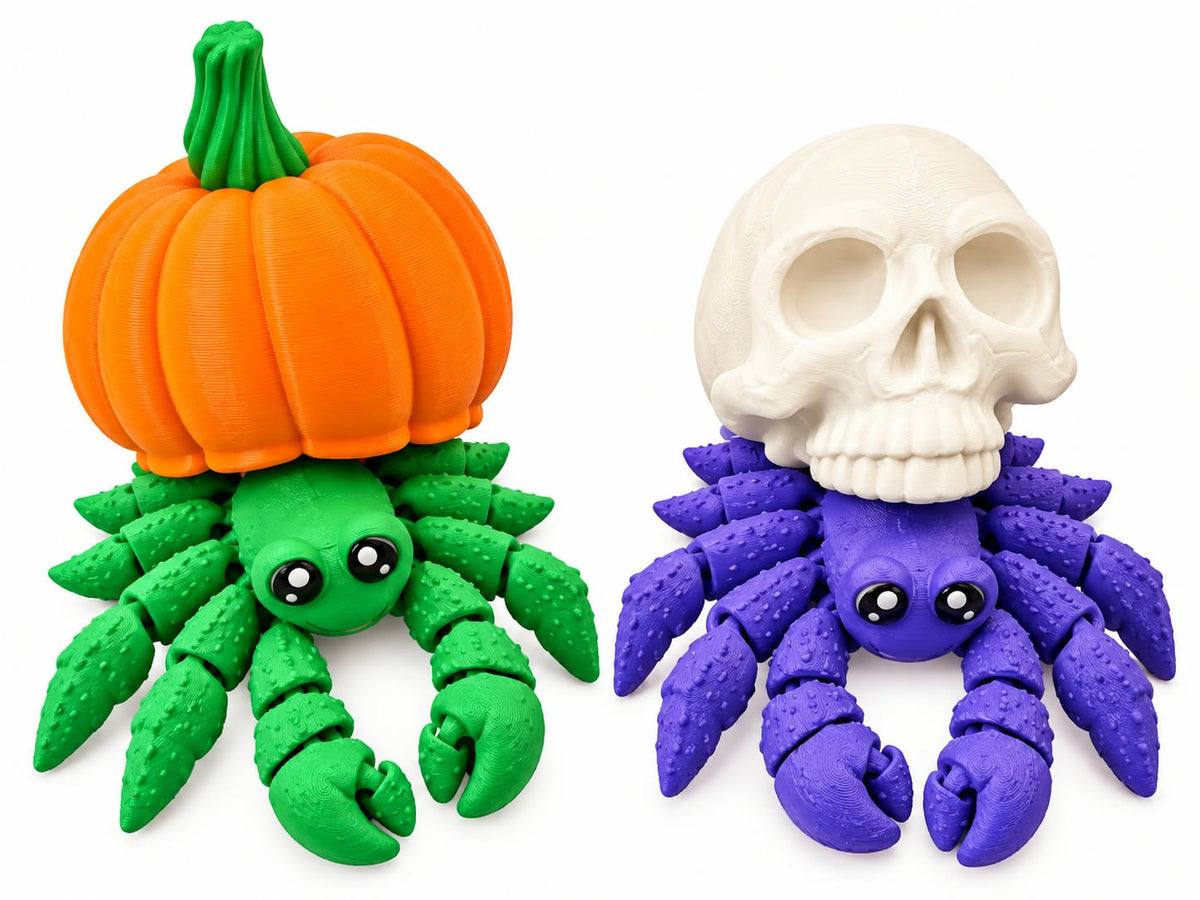 Colorful Hermit Crabs Halloween fidget toy by DJM 3D SHOP featuring detailed crab figures in festive Halloween designs.