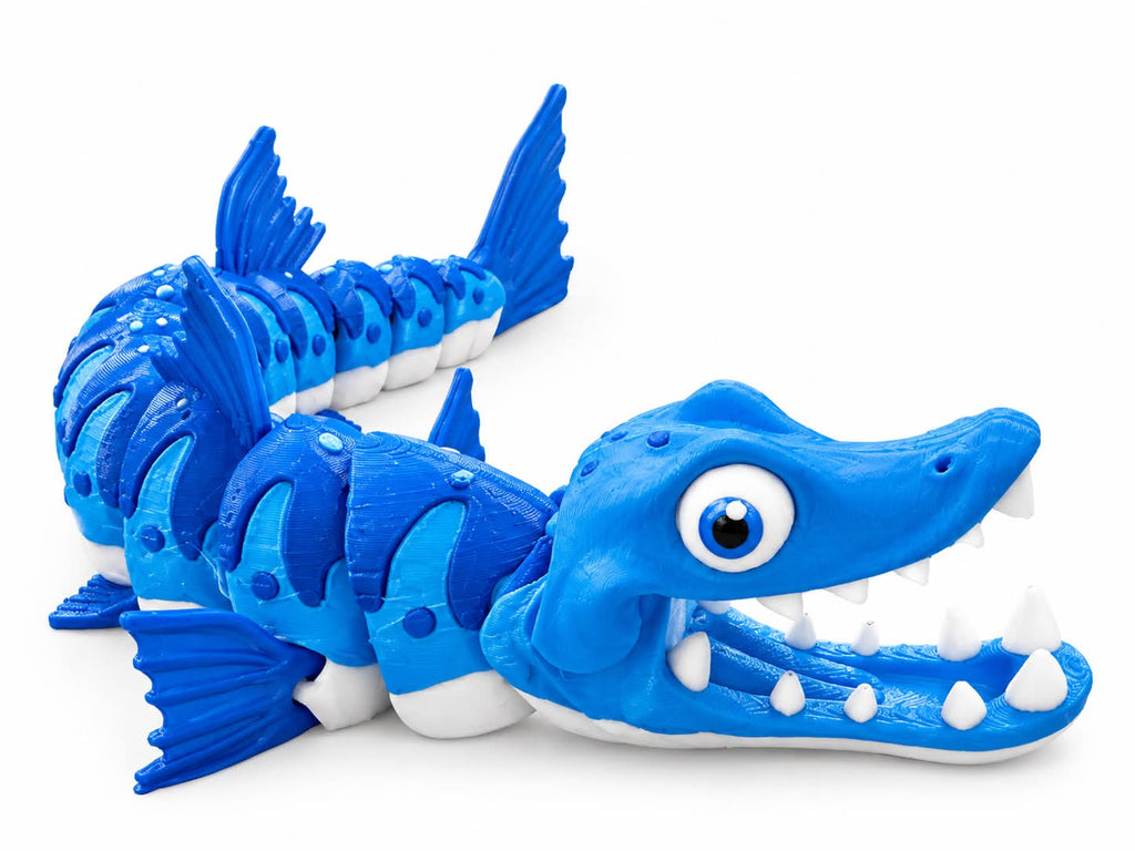 DJM 3D SHOP Barracuda Flexi fidget toy with flexible, colorful silicone strands for stress relief and sensory play.