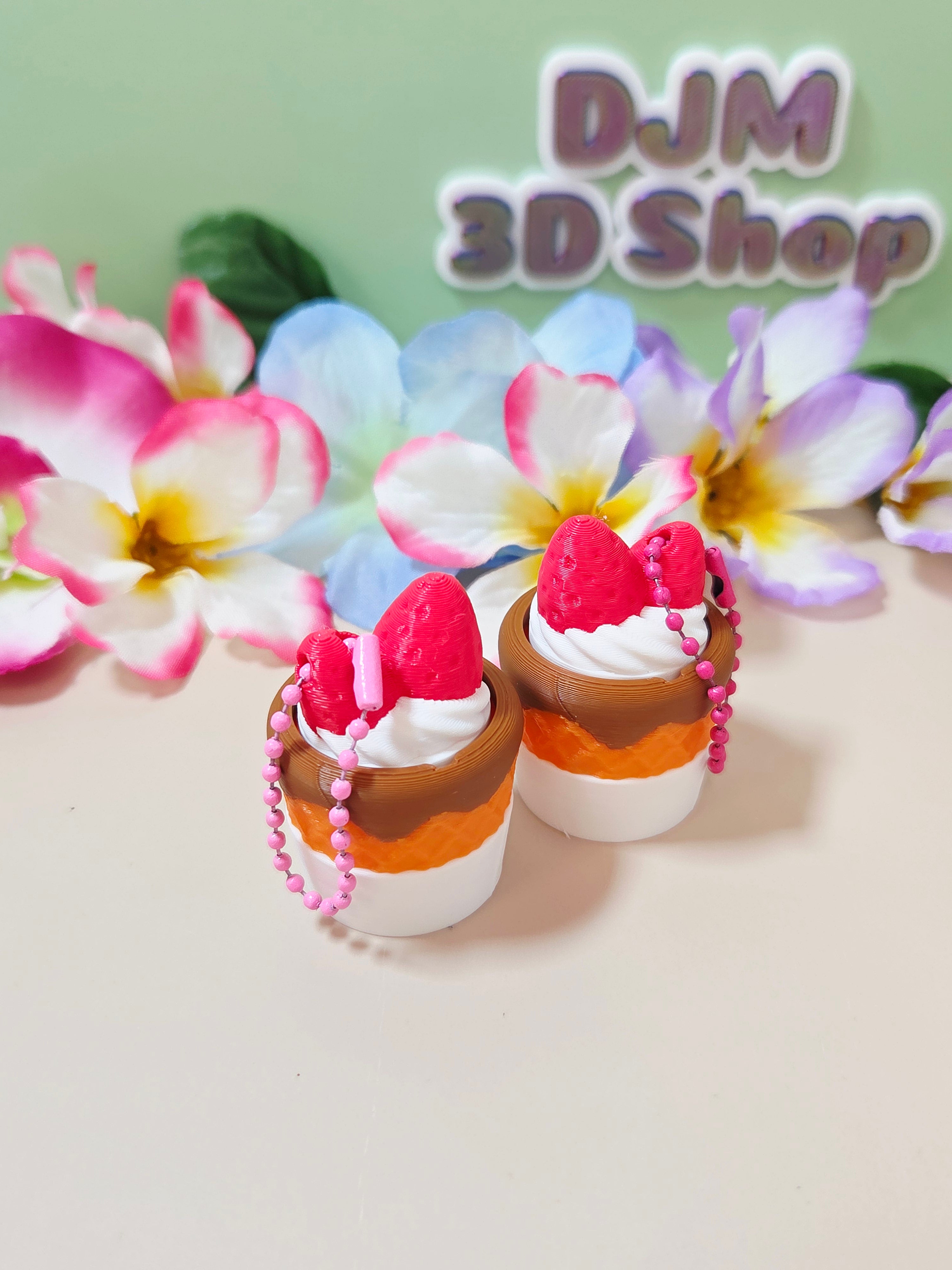 Strawberry Velvet Cone 3D clicker