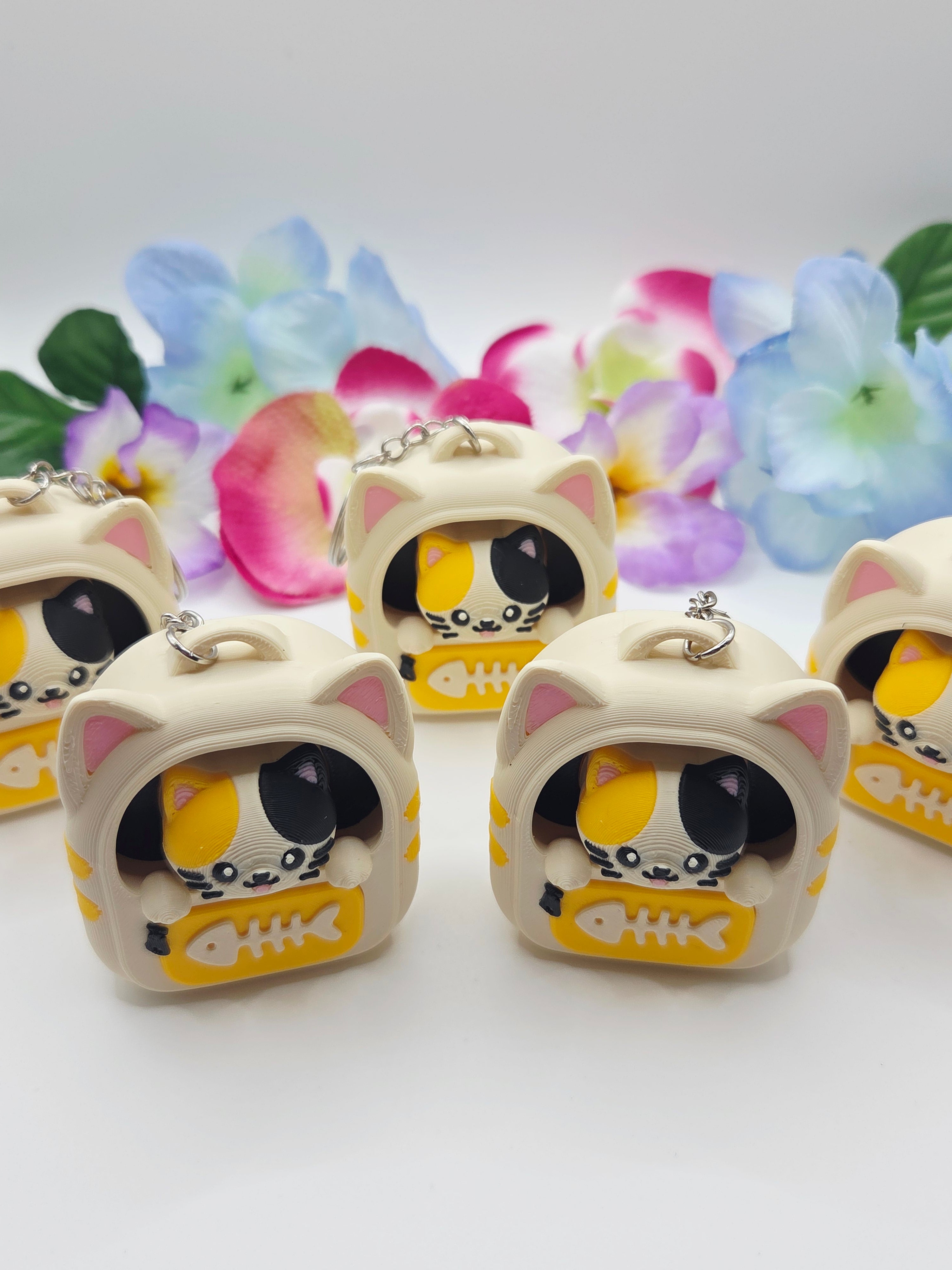 DJM 3D SHOP cat-shaped fidget toy backpack clicker with colorful silicone buttons for stress relief and entertainment.